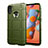 Ultra-thin Silicone Gel Soft Case 360 Degrees Cover S01 for Samsung Galaxy A11 Army green