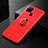 Ultra-thin Silicone Gel Soft Case Cover with Finger Ring Stand for Realme C15 Red