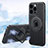 Ultra-thin Silicone Gel Soft Case Cover with Mag-Safe Magnetic AC1 for Apple iPhone 15 Pro Black