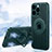 Ultra-thin Silicone Gel Soft Case Cover with Mag-Safe Magnetic AC1 for Apple iPhone 15 Pro Max Green