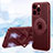 Ultra-thin Silicone Gel Soft Case Cover with Mag-Safe Magnetic AC1 for Apple iPhone 15 Pro Max Red