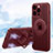 Ultra-thin Silicone Gel Soft Case Cover with Mag-Safe Magnetic AC1 for Apple iPhone 15 Pro Max Red