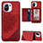 Ultra-thin Silicone Gel Soft Case Cover with Magnetic A06 for Xiaomi Mi 11 5G Red