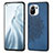 Ultra-thin Silicone Gel Soft Case Cover with Magnetic A07 for Xiaomi Mi 11 5G Blue