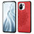 Ultra-thin Silicone Gel Soft Case Cover with Magnetic A07 for Xiaomi Mi 11 5G Red