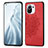 Ultra-thin Silicone Gel Soft Case Cover with Magnetic A07 for Xiaomi Mi 11 Lite 5G Red