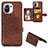 Ultra-thin Silicone Gel Soft Case Cover with Magnetic A09 for Xiaomi Mi 11 Lite 4G Brown