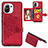 Ultra-thin Silicone Gel Soft Case Cover with Magnetic A09 for Xiaomi Mi 11 Lite 4G Red