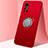 Ultra-thin Silicone Gel Soft Case Cover with Magnetic Finger Ring Stand A01 for Huawei Nova 8 Pro 5G Red