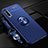 Ultra-thin Silicone Gel Soft Case Cover with Magnetic Finger Ring Stand A01 for Huawei P Smart Pro (2019) Blue