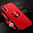 Ultra-thin Silicone Gel Soft Case Cover with Magnetic Finger Ring Stand A01 for Huawei P Smart Pro (2019) Red