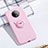 Ultra-thin Silicone Gel Soft Case Cover with Magnetic Finger Ring Stand A01 for OnePlus 7T Pink