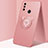 Ultra-thin Silicone Gel Soft Case Cover with Magnetic Finger Ring Stand A01 for Oppo A11s Rose Gold