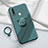 Ultra-thin Silicone Gel Soft Case Cover with Magnetic Finger Ring Stand A01 for Oppo A31 Green