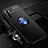 Ultra-thin Silicone Gel Soft Case Cover with Magnetic Finger Ring Stand A01 for Oppo A91 Blue and Black
