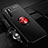 Ultra-thin Silicone Gel Soft Case Cover with Magnetic Finger Ring Stand A01 for Oppo A91 Red and Black
