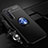 Ultra-thin Silicone Gel Soft Case Cover with Magnetic Finger Ring Stand A01 for Oppo F15 Blue and Black