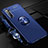 Ultra-thin Silicone Gel Soft Case Cover with Magnetic Finger Ring Stand A01 for Oppo K5 Blue