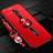 Ultra-thin Silicone Gel Soft Case Cover with Magnetic Finger Ring Stand A01 for Oppo Reno2 Red