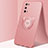 Ultra-thin Silicone Gel Soft Case Cover with Magnetic Finger Ring Stand A01 for Realme V15 5G