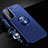 Ultra-thin Silicone Gel Soft Case Cover with Magnetic Finger Ring Stand A01 for Samsung Galaxy S21 5G Blue