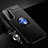 Ultra-thin Silicone Gel Soft Case Cover with Magnetic Finger Ring Stand A01 for Samsung Galaxy S22 Plus 5G Blue and Black