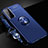 Ultra-thin Silicone Gel Soft Case Cover with Magnetic Finger Ring Stand A01 for Samsung Galaxy S24 5G Blue