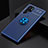 Ultra-thin Silicone Gel Soft Case Cover with Magnetic Finger Ring Stand A01 for Samsung Galaxy S24 Ultra 5G Blue