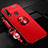 Ultra-thin Silicone Gel Soft Case Cover with Magnetic Finger Ring Stand A02 for Oppo A31 Red