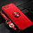 Ultra-thin Silicone Gel Soft Case Cover with Magnetic Finger Ring Stand A02 for Oppo A5 Red