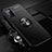 Ultra-thin Silicone Gel Soft Case Cover with Magnetic Finger Ring Stand A02 for Oppo A52 Black