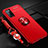 Ultra-thin Silicone Gel Soft Case Cover with Magnetic Finger Ring Stand A02 for Oppo A52 Red