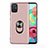 Ultra-thin Silicone Gel Soft Case Cover with Magnetic Finger Ring Stand A02 for Samsung Galaxy A51 5G Rose Gold