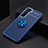 Ultra-thin Silicone Gel Soft Case Cover with Magnetic Finger Ring Stand A02 for Samsung Galaxy S21 FE 5G