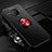 Ultra-thin Silicone Gel Soft Case Cover with Magnetic Finger Ring Stand A02 for Vivo Nex 3S Red and Black