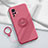 Ultra-thin Silicone Gel Soft Case Cover with Magnetic Finger Ring Stand A02 for Vivo X50 Pro 5G