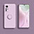 Ultra-thin Silicone Gel Soft Case Cover with Magnetic Finger Ring Stand A02 for Xiaomi Mi 12 Pro 5G Clove Purple