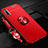 Ultra-thin Silicone Gel Soft Case Cover with Magnetic Finger Ring Stand A03 for Huawei Honor 9X Red