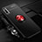 Ultra-thin Silicone Gel Soft Case Cover with Magnetic Finger Ring Stand A03 for Huawei Honor 9X Red and Black