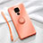 Ultra-thin Silicone Gel Soft Case Cover with Magnetic Finger Ring Stand A03 for Huawei Nova 5i Pro Orange