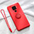 Ultra-thin Silicone Gel Soft Case Cover with Magnetic Finger Ring Stand A03 for Huawei Nova 5i Pro Red