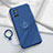 Ultra-thin Silicone Gel Soft Case Cover with Magnetic Finger Ring Stand A03 for Oppo A92 Blue