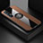 Ultra-thin Silicone Gel Soft Case Cover with Magnetic Finger Ring Stand A03 for Oppo Reno3 Pro Brown