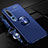 Ultra-thin Silicone Gel Soft Case Cover with Magnetic Finger Ring Stand A03 for Xiaomi Mi 10 Pro Blue