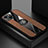 Ultra-thin Silicone Gel Soft Case Cover with Magnetic Finger Ring Stand A04 for Apple iPhone 13 Mini Brown