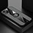 Ultra-thin Silicone Gel Soft Case Cover with Magnetic Finger Ring Stand A04 for Apple iPhone 15 Gray