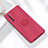 Ultra-thin Silicone Gel Soft Case Cover with Magnetic Finger Ring Stand A04 for Huawei Nova 7 5G Red