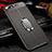 Ultra-thin Silicone Gel Soft Case Cover with Magnetic Finger Ring Stand A04 for Oppo A5 Gray
