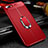 Ultra-thin Silicone Gel Soft Case Cover with Magnetic Finger Ring Stand A04 for Oppo A5 Red