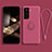 Ultra-thin Silicone Gel Soft Case Cover with Magnetic Finger Ring Stand A04 for Samsung Galaxy S24 5G Red Wine